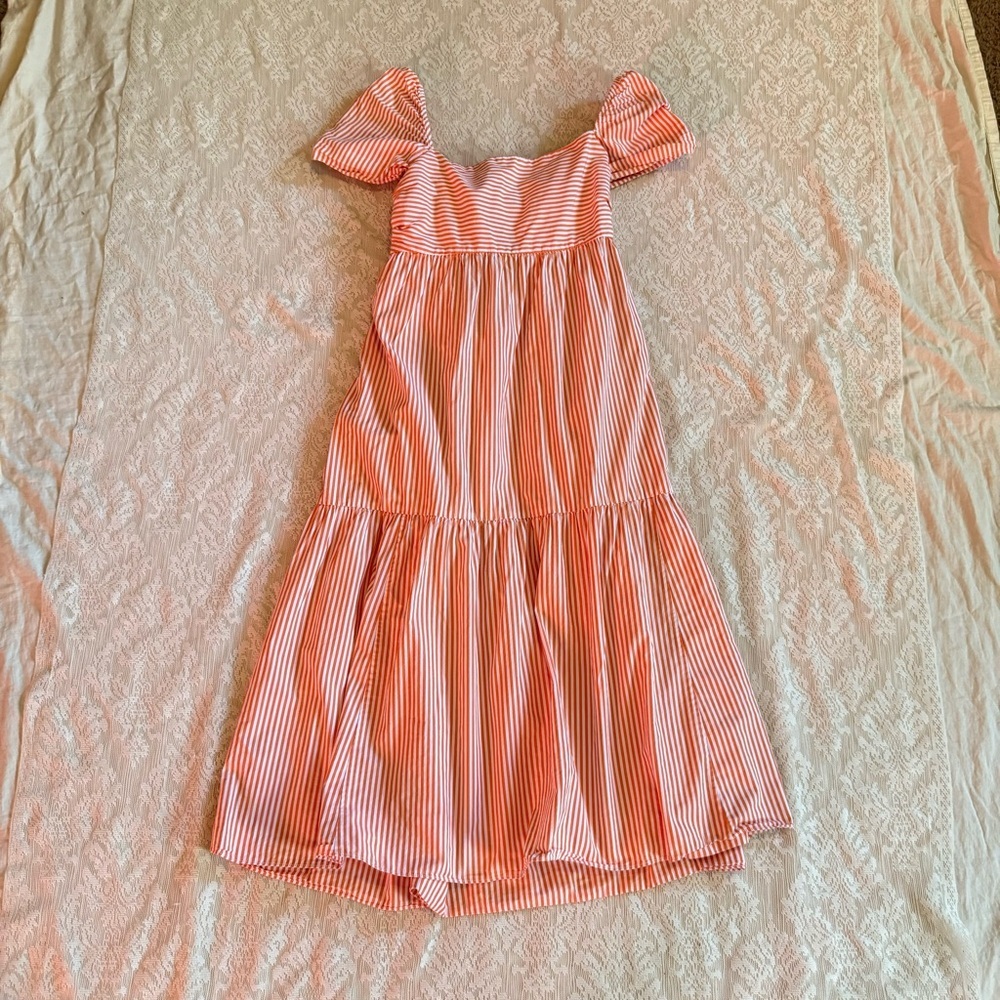 Peter Som X Rent the Runway Angie striped tiered midi tie back dress - Picture 3 of 10